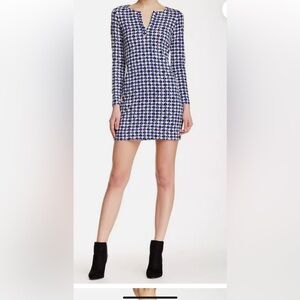 New with tags DVF size 6 Reina dress check blue dot pattern